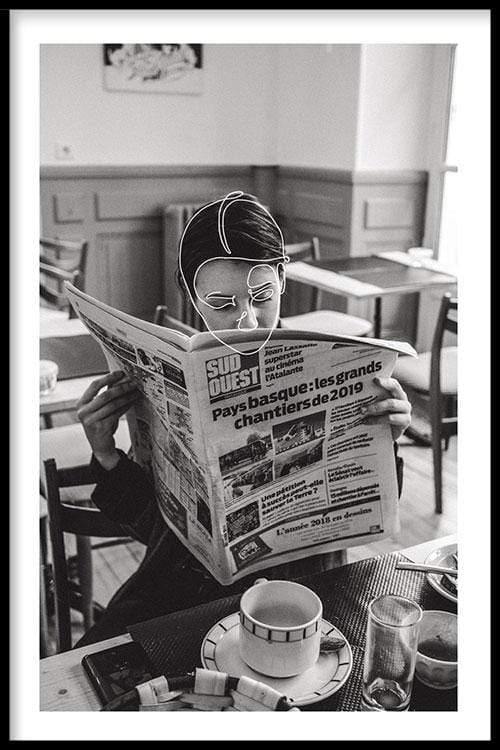 walljar Reading A Newspaper