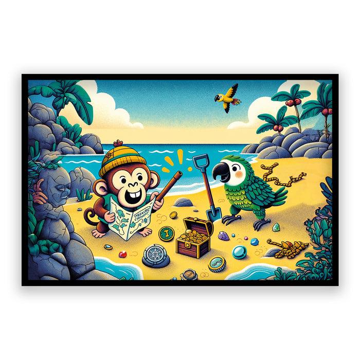 Walljar Schattenjacht - Met Papagaai En Aap