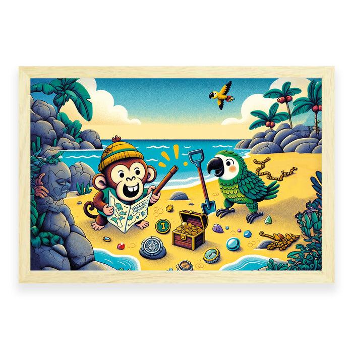 Walljar Schattenjacht - Met Papagaai En Aap