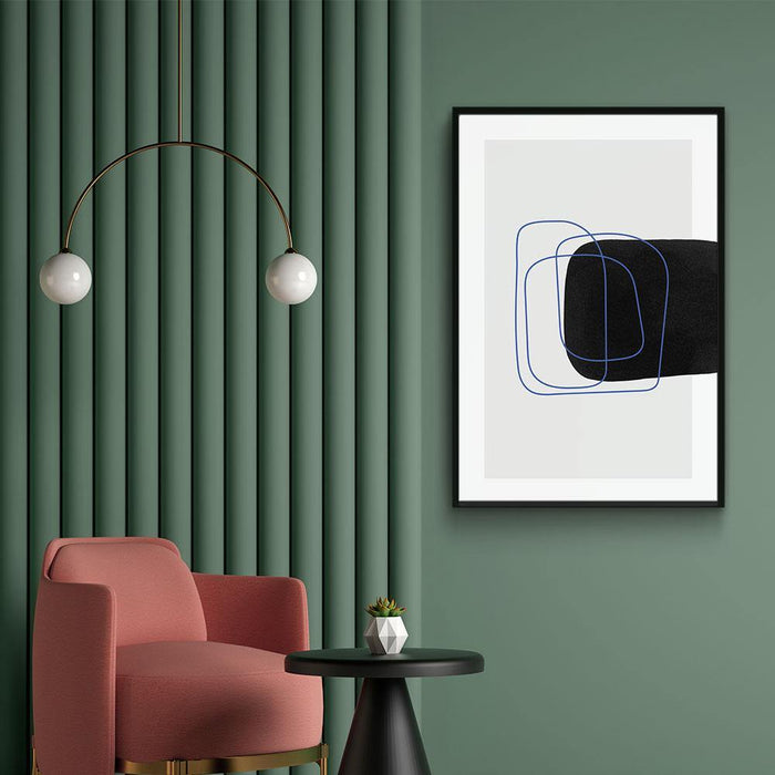 Walljar Shape Blue Line