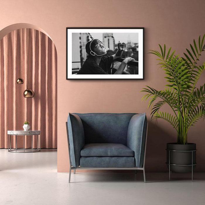 Walljar Smoking Unicorn Girl