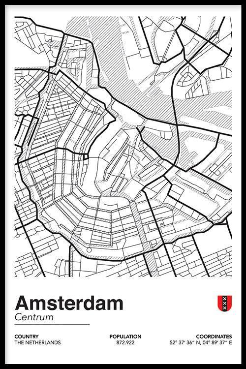 walljar Stadskaart Amsterdam Centrum II