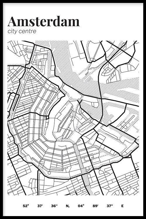 walljar Stadskaart Amsterdam Centrum III