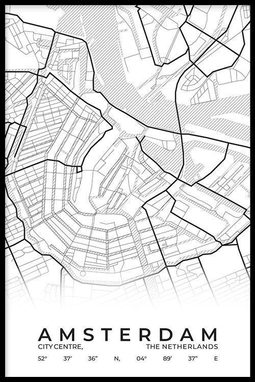 walljar Stadskaart Amsterdam Centrum