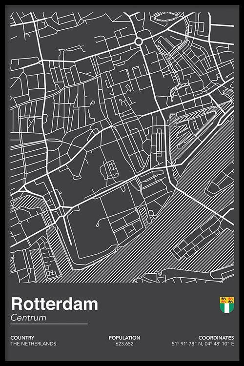 Walljar Stadskaart Rotterdam Centrum II