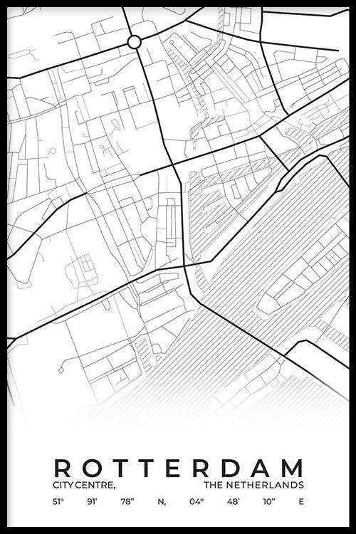walljar Stadskaart Rotterdam Centrum