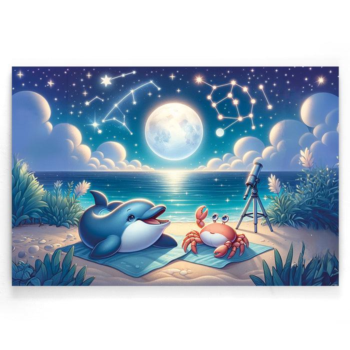 walljar Sterrennacht met dolfijn en krab