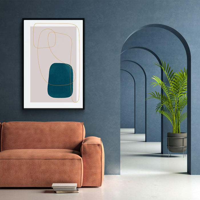 Walljar Teal Rectangle