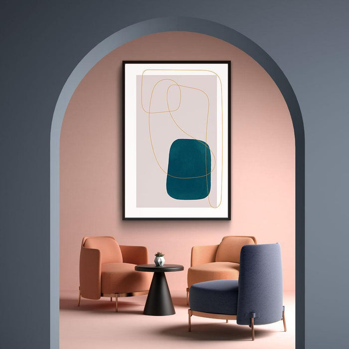 Walljar Teal Rectangle