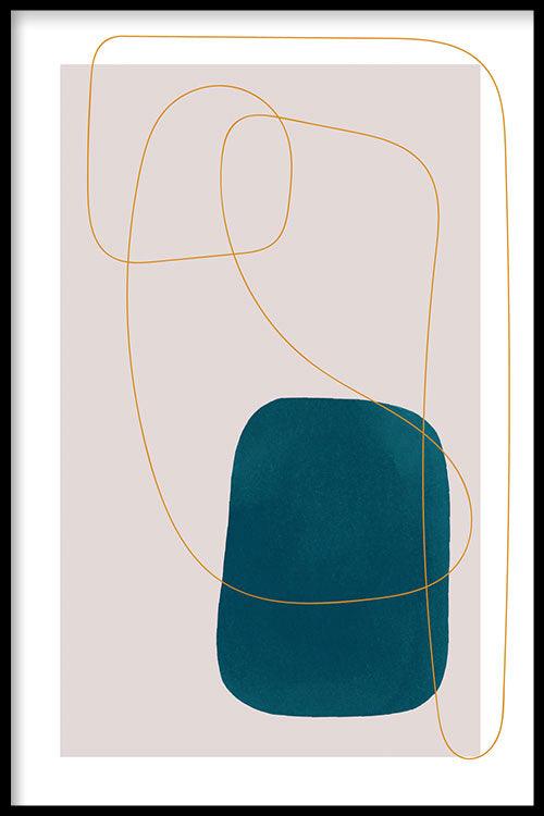 walljar Teal Rectangle