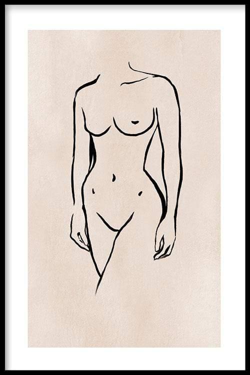 walljar Woman Line Art