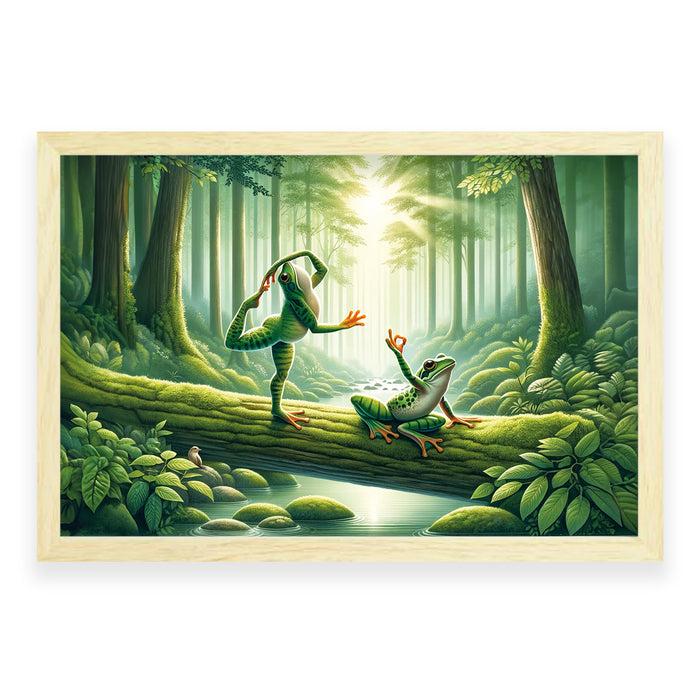 Walljar Yoga Kikkers In Het Bos