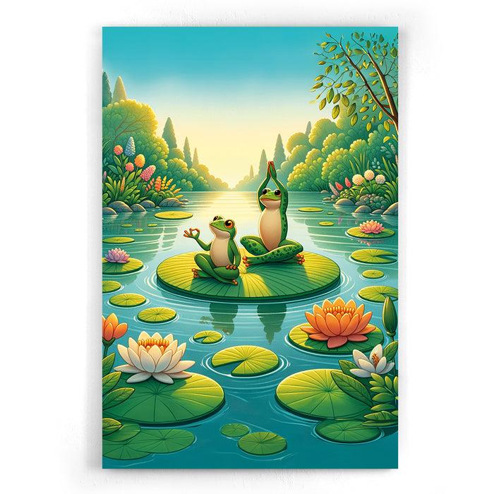 walljar Yoga Kikkers op waterlelie