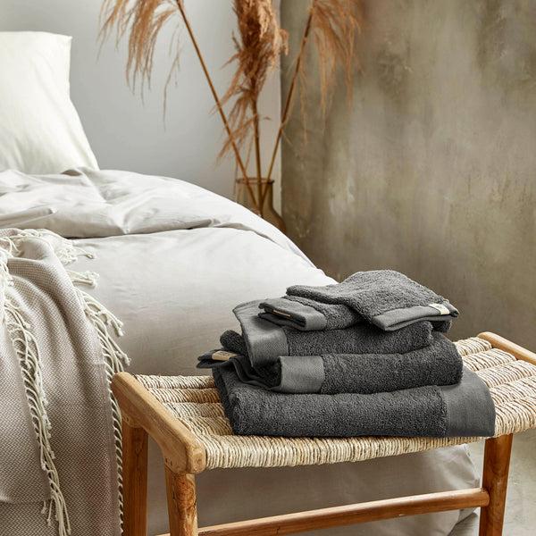 Walra Badlaken Remade Cotton Grijs / Antraciet 70x140 Cm