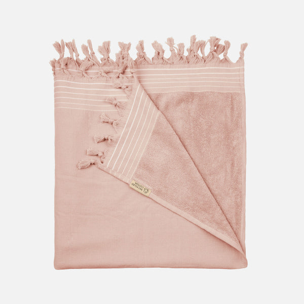 walra Hamamdoek Remade Cotton XL Roze Poeder Roze 200x200 cm