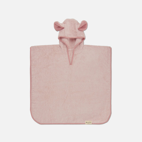 walra Handdoek Kinderponcho Beer Poeder Roze 60x120 cm