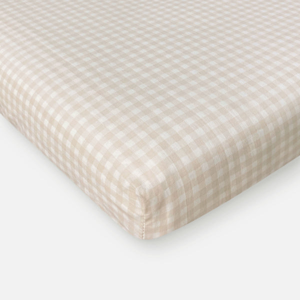 walra Ledikanthoeslaken Mini Checkmates Beige 60x120 cm