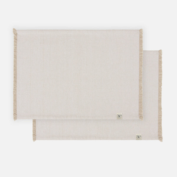 walra Placemat Set Sweet Raffle Wit / Zand 2x 35x48 cm