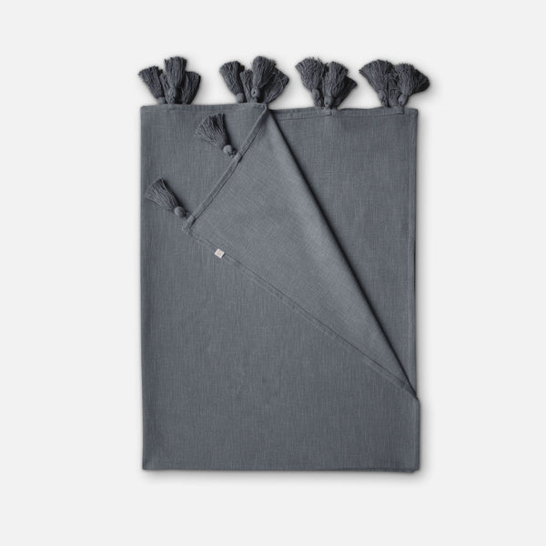 walra Plaid Funny Frays Antraciet Antraciet 130x170 cm