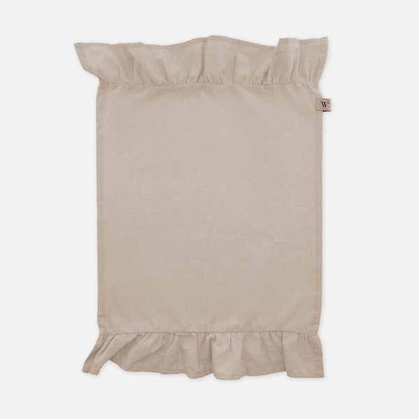 walra Servet Set Lovely Linen Ruffles Naturel 4x 40x40 cm