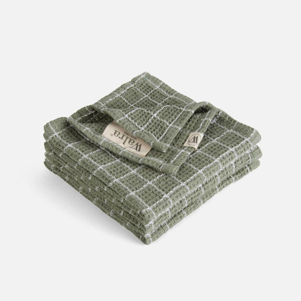 walra Vaatdoekjes Dry with Cubes Legergroen 30x30 cm
