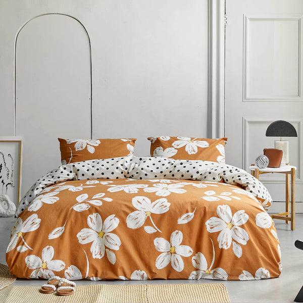 Walra Dekbedovertrek Fancy Flowers Cognac