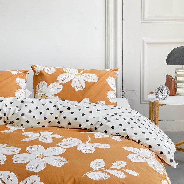 Walra Dekbedovertrek Fancy Flowers Cognac