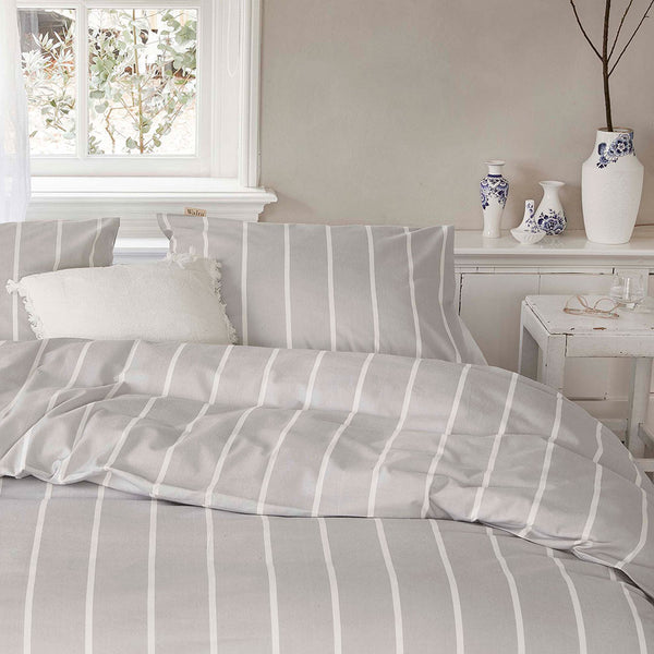 Walra Dekbedovertrek Preppy Pinstripe Grijs