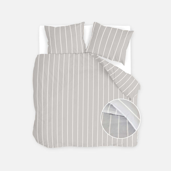 walra Dekbedovertrek Preppy Pinstripe Grijs