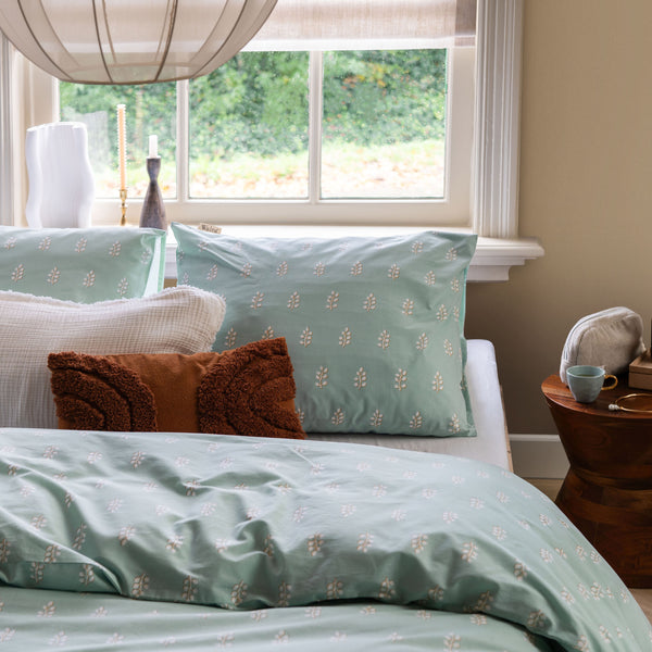 Walra Dekbedovertrek Remade Lucky Leaves Zeeblauw