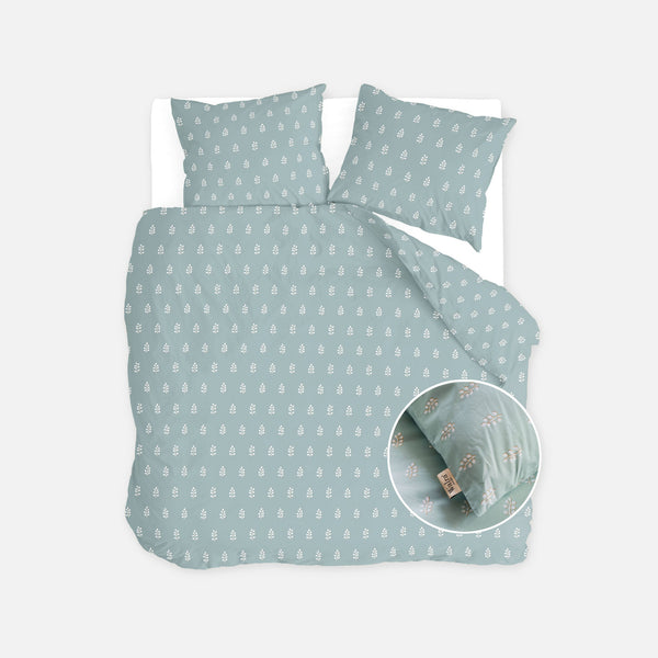 walra Dekbedovertrek Remade Lucky Leaves Zeeblauw