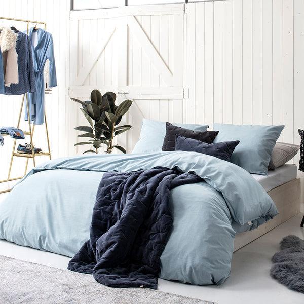 Walra Dekbedovertrek Vintage Cotton Jeans Blauw