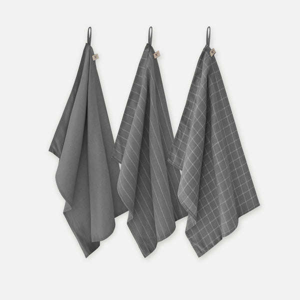 walra Keukenset Lovely Linen Antraciet 3x 50x70 cm