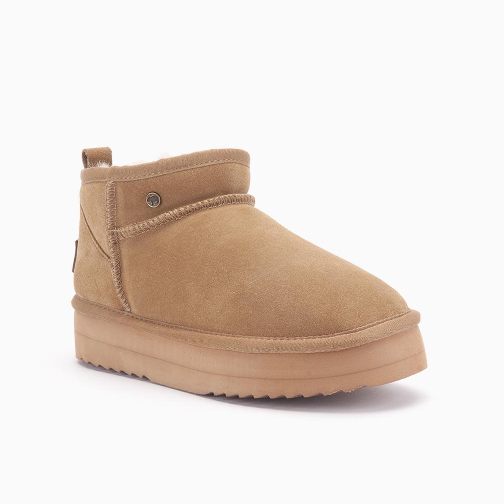 Warmbat Warmbat Durack Dames Suède Boot Plateau Camel