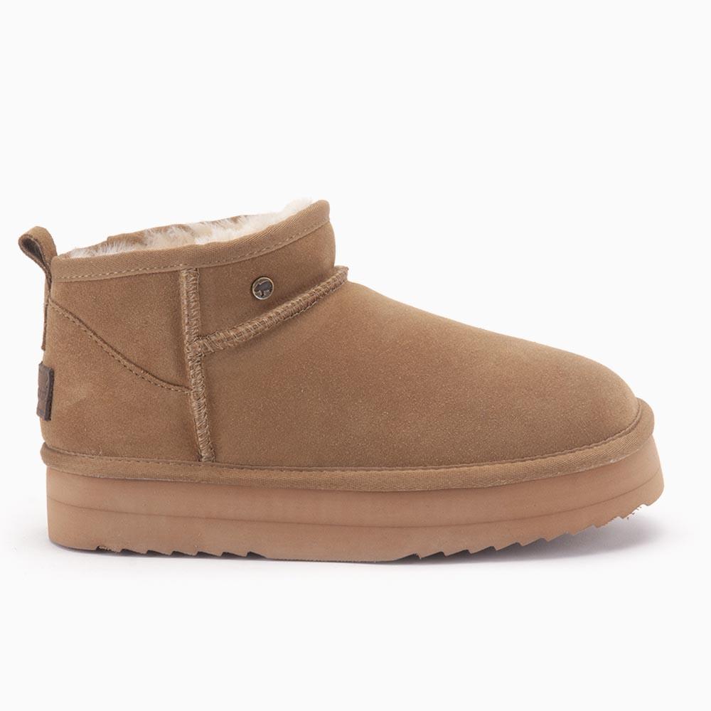 warmbat Warmbat Durack dames suède boot plateau camel