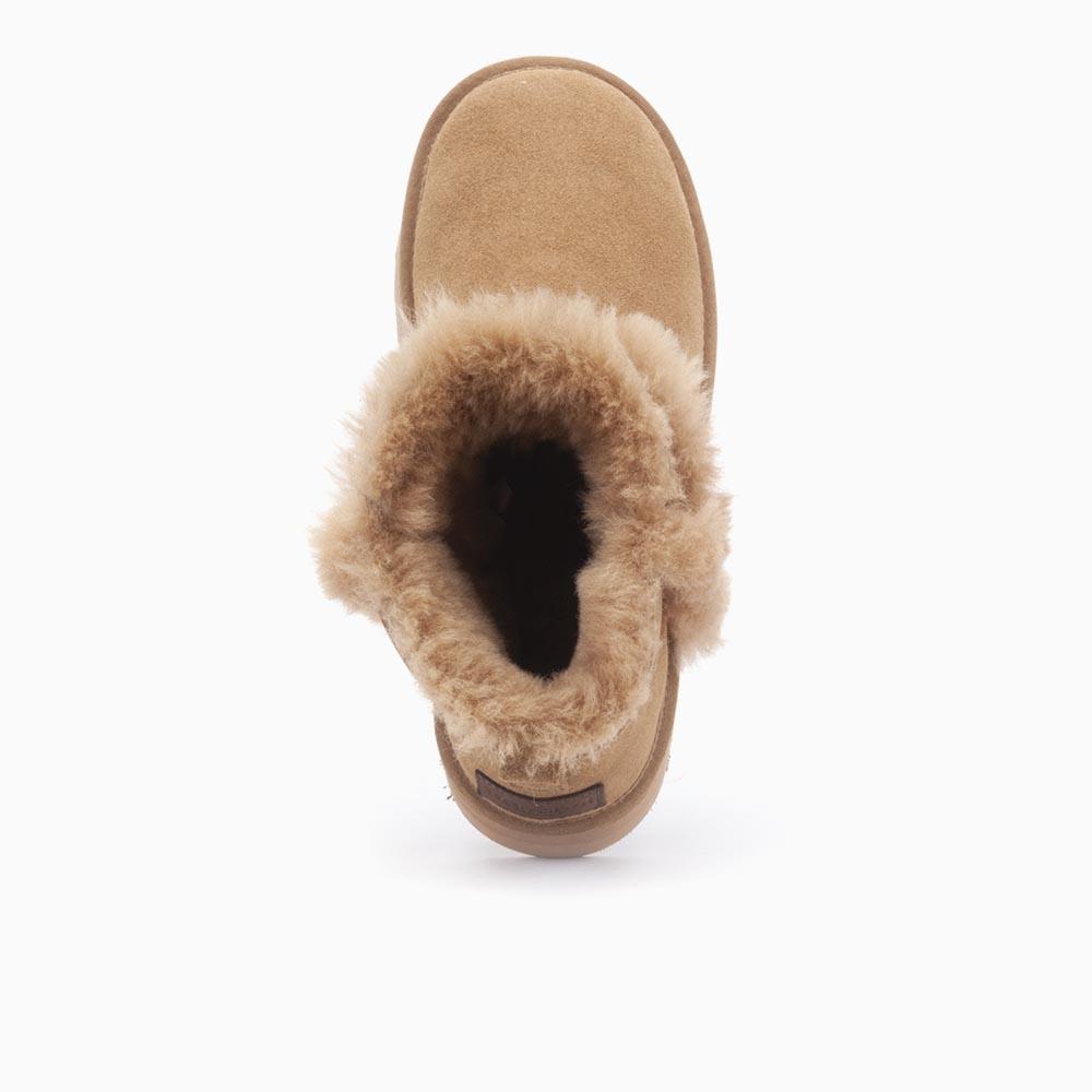 Warmbat Warmbat Durack Dames Suède Boot Plateau Wool Camel