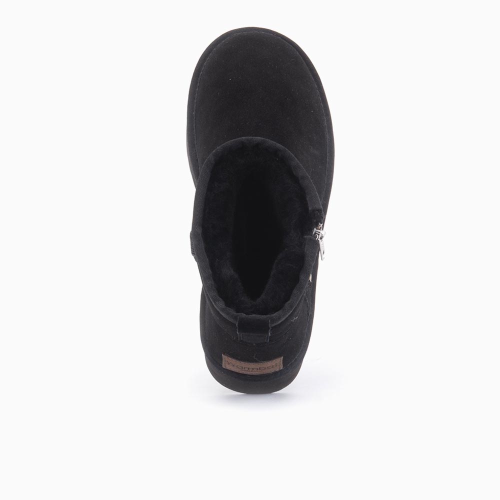 Warmbat Warmbat Durack Dames Suède Boot Plateau Zipper Black