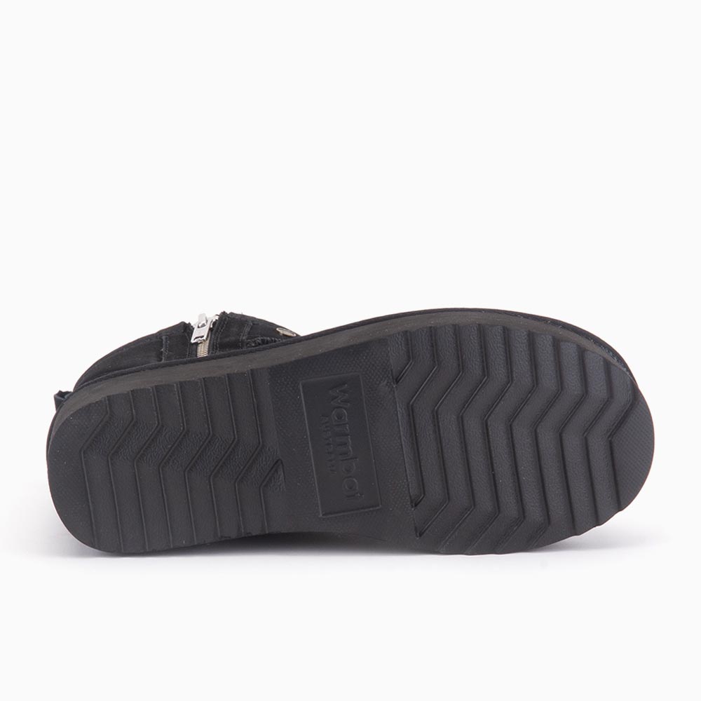 Warmbat Warmbat Durack Dames Suède Boot Plateau Zipper Black