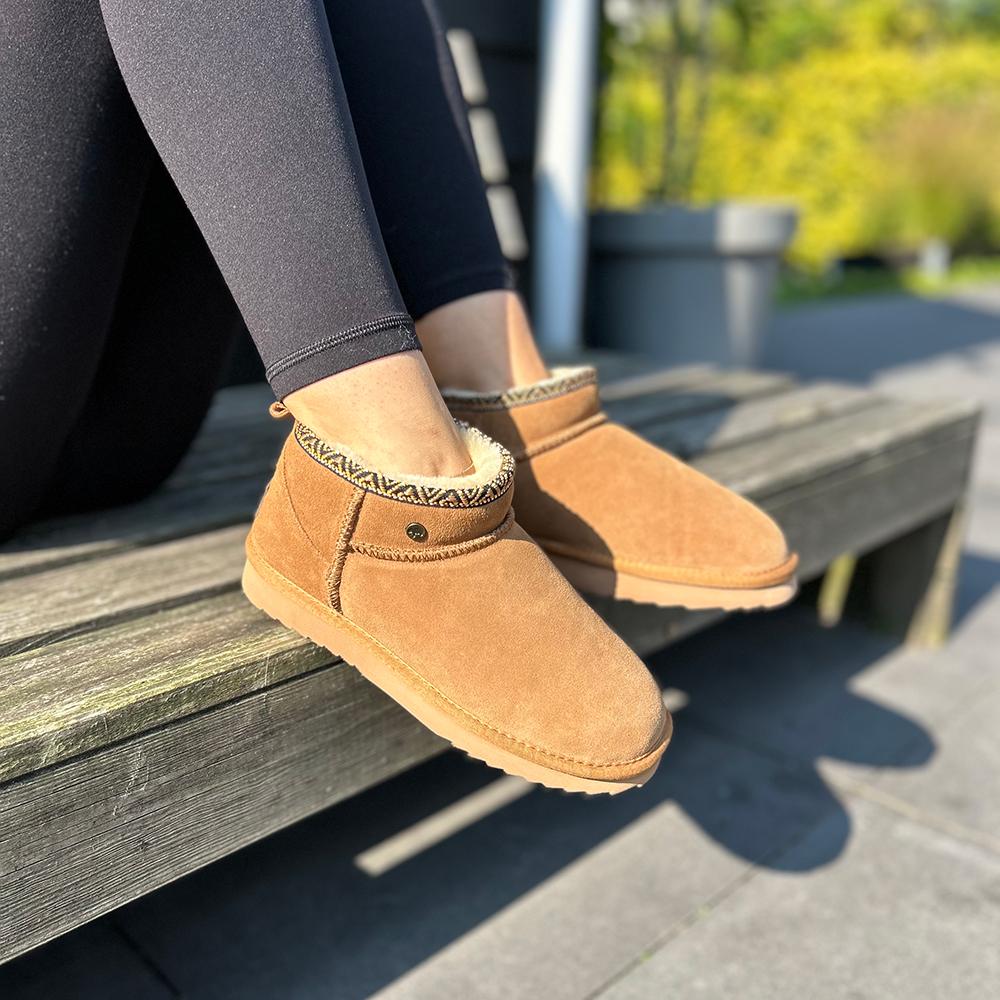 Warmbat Warmbat Durack Dames Suède Boot Tape Cognac