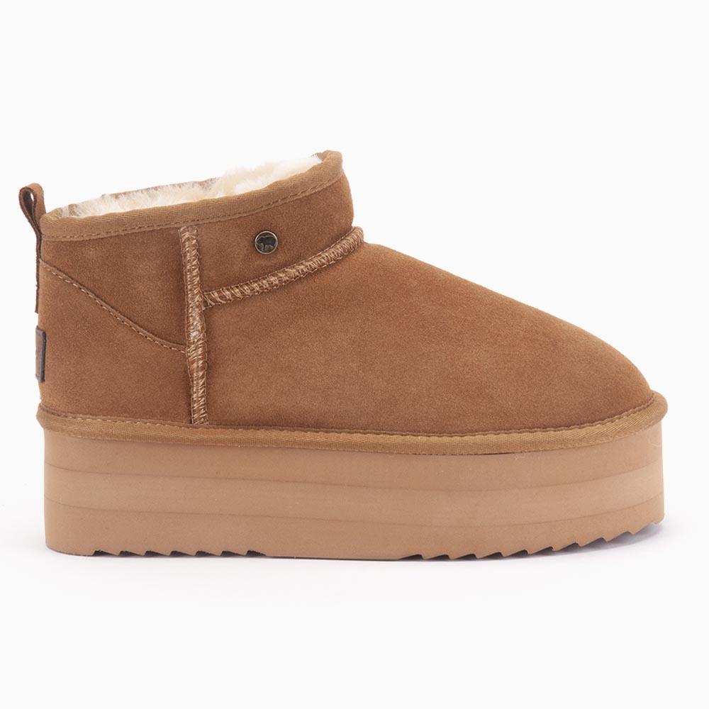 warmbat Warmbat Durack dames suéde boot triple plateau Cognac