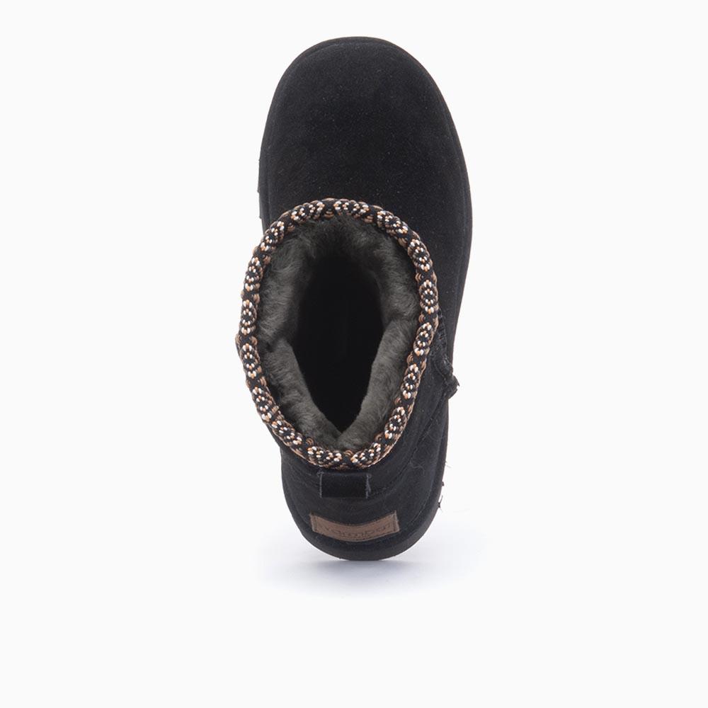 Warmbat Warmbat Wallaby Dames Suède Boot Tape Black