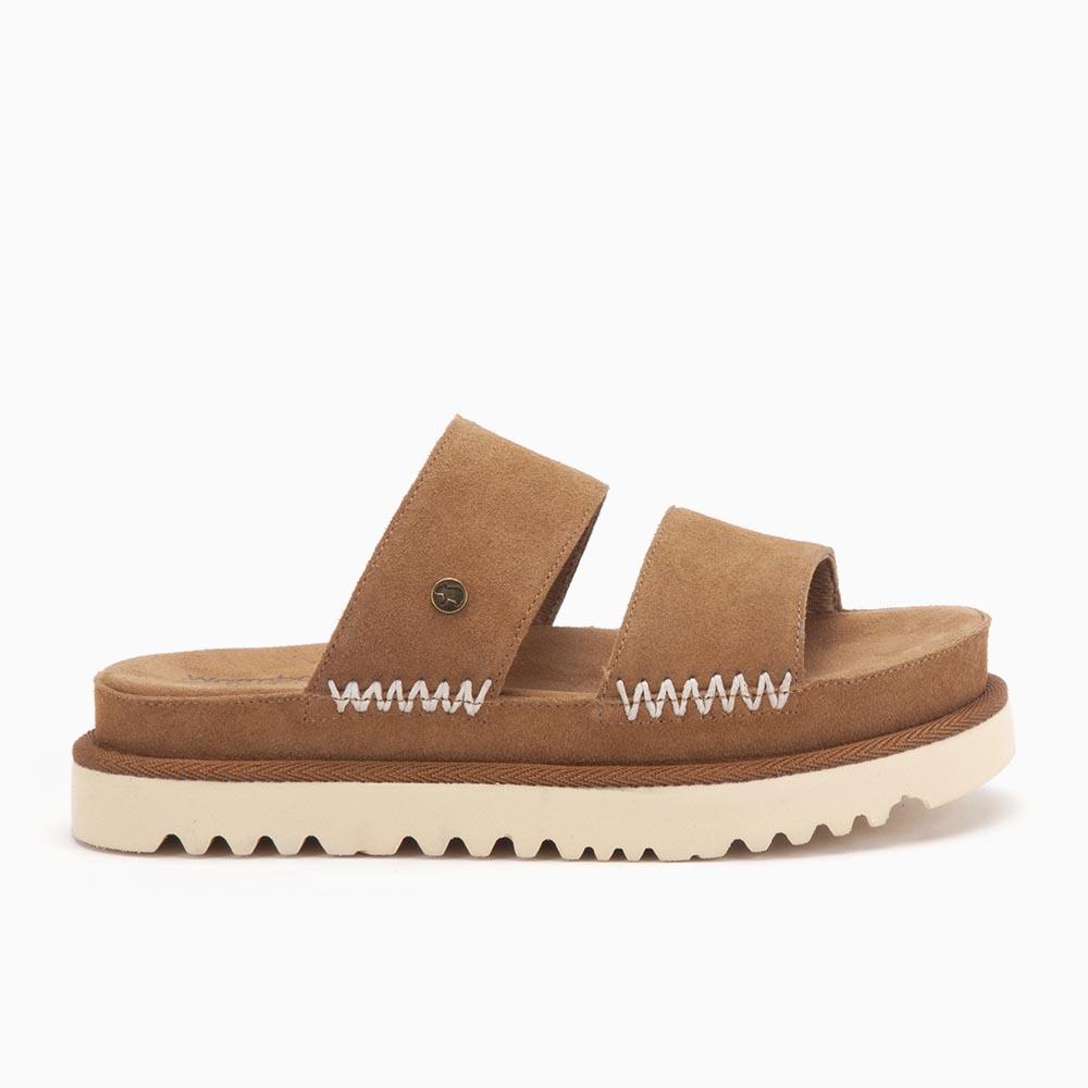 warmbat Warmbat Weerona dames suède cognac