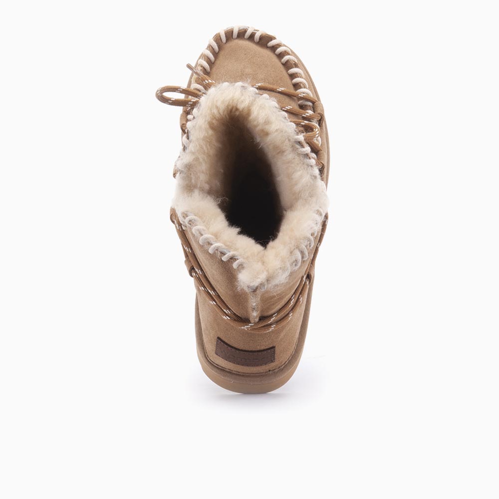 Warmbat Warmbat Waturra Dames Suède Lace Boot Camel