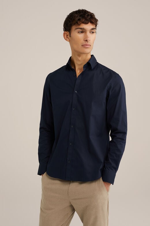 We Fashion Anti-odour Overhemd Met Stretch Donkerblauw