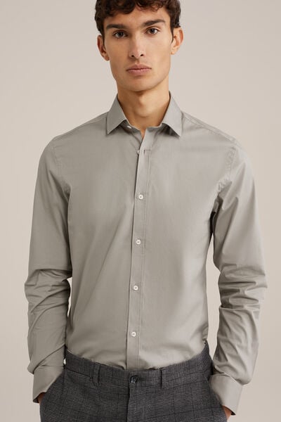 We Fashion Anti-odour Overhemd Met Stretch Grijsgroen