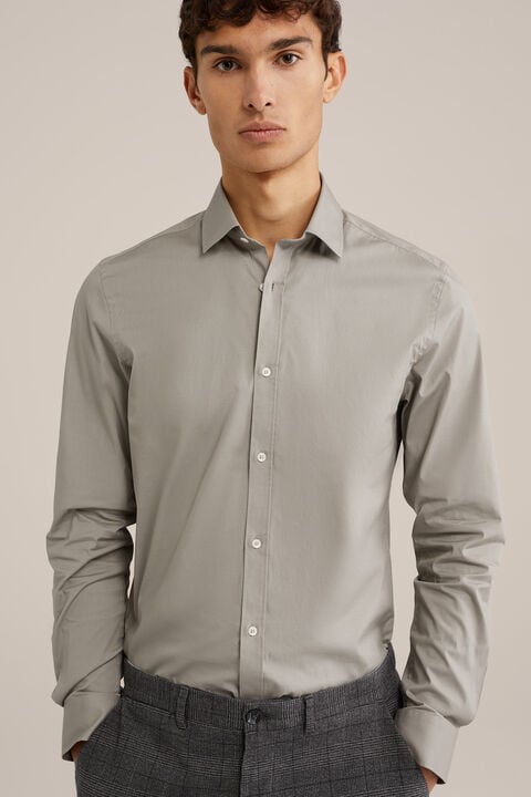 we fashion anti-odour overhemd met stretch Grijsgroen