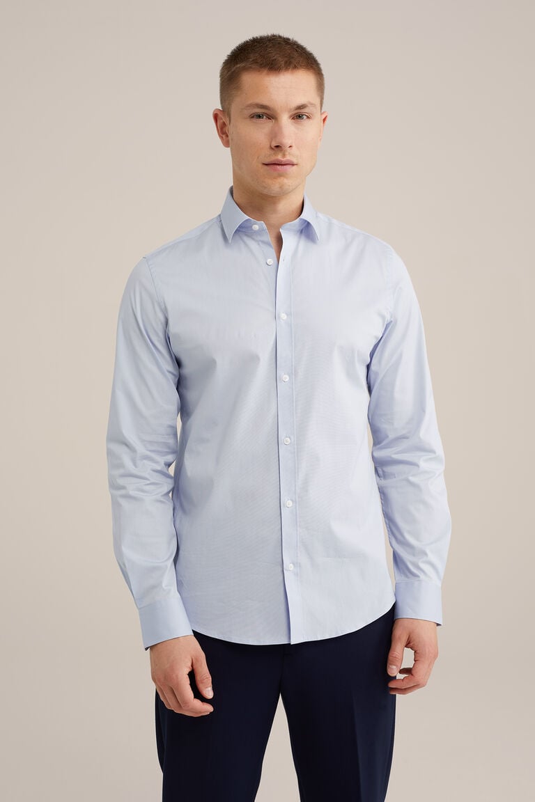 We Fashion Anti-odour Overhemd Met Stretch Lichtblauw