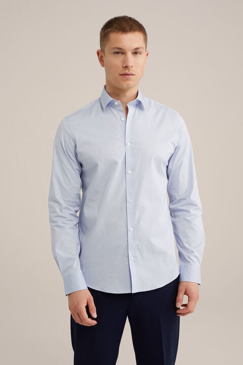 we fashion anti-odour overhemd met stretch Lichtblauw
