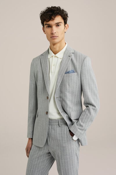 We Fashion Blazer Slim Fit Pour Homme à Rayures Fines Gris