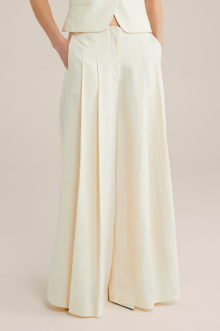 We Fashion Damenhose Aus Leinen-Mix Mit Normaler Passform - THE ELEGANT TROUSERS Naturfarben